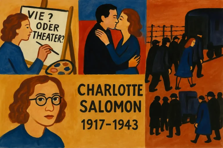 Œuvre narrative inspirée de Charlotte Salomon, gouaches colorées du cycle Vie ? ou Théâtre ?