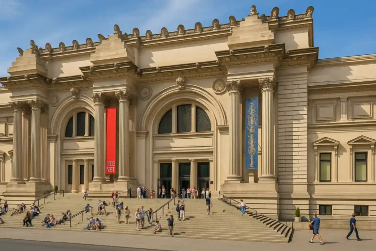Façade monumentale du Metropolitan Museum of Art à New York, entrée principale sur la Fifth Avenue
