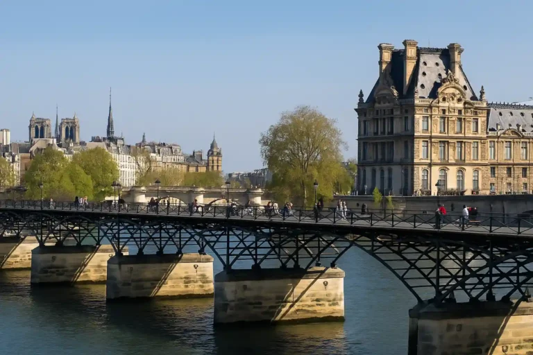 Pont des Arts à Paris, passerelle romantique reliant le Louvre à l’Institut de France