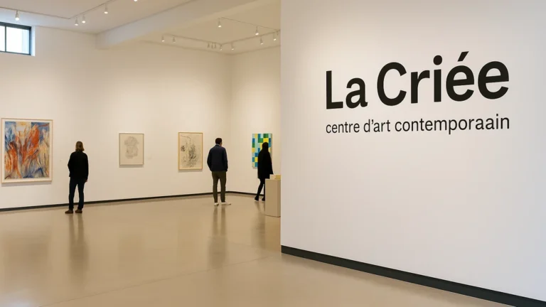 La Criée centre d’art contemporain (Rennes) – salle d’exposition lumineuse, œuvres contemporaines, visite gratuite du mardi au dimanche.